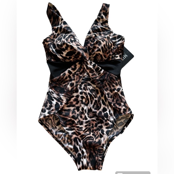 MIRACLE-SUIT BROWN ANIMAL PRINT SWIMSUIT - Picture 1 of 4